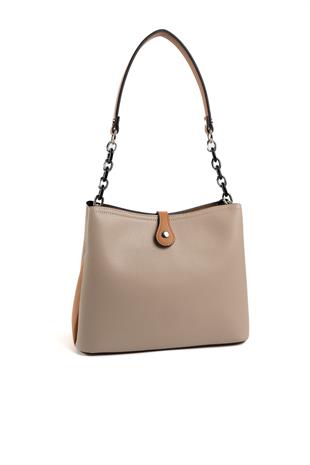 Silver & Polo Koyu Bej - A.Taba SP974 Kadın Omuz Çantası