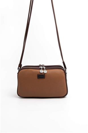 Silver & Polo SP899 Kadın Çapraz Çanta Petek Karamel-Kahve