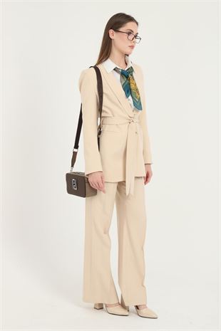 Silver & Polo SP1078 Kadın Çapraz Çanta Düz Kahve-Vizon