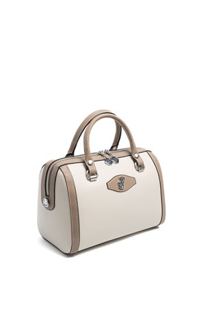 Silver & Polo SP1091 Kadın El Çantası Düz Bej-Latte