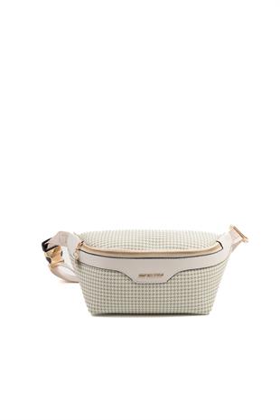 Silver & Polo Yeşil - Bej SP1192 Kadın Bel Çantası