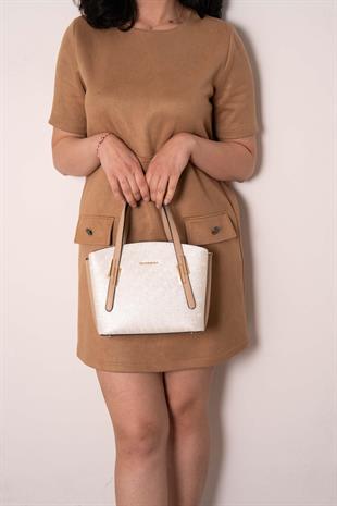 Silver & Polo SP1021 Kadın El Çantası Logolu Sedef-S.Nut