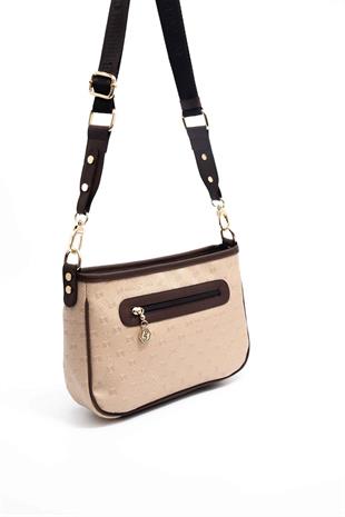 Silver & Polo SP1160 Kadın Çapraz Çanta Logolu Nut-Kahve