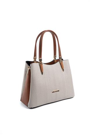 Silver & Polo Bej - Taba SP1205 Kadın El Çantası
