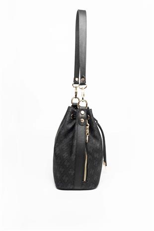 Silver Polo SP1137 Kadın Omuz Çantası Monogram Siyah-Siyah