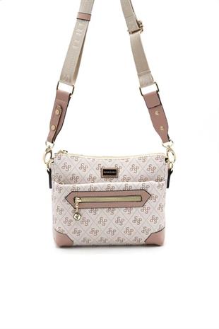 Silver & Polo SP1110 Kadın Çapraz Çanta Monogram Pembe-Somon