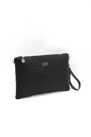 Silver & Polo SP1034 Kadın Portföy & Clutch Logolu Siyah-Siyah