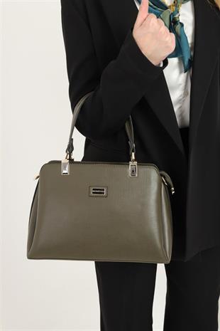 Silver & Polo SP972 Kadın El Çantası Düz Zeytuni