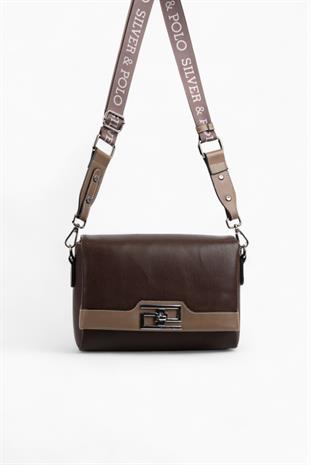Silver & Polo SP1257 Kadın Çapraz Çanta Düz Kahve-Vizon