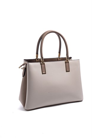 Silver & Polo SP1000 Kadın El Çantası Düz Bej-Latte