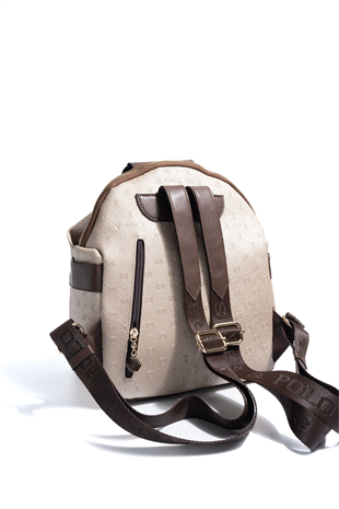 Silver & Polo SP771 Kadın Sırt Çantası Logolu Nut-Kahve