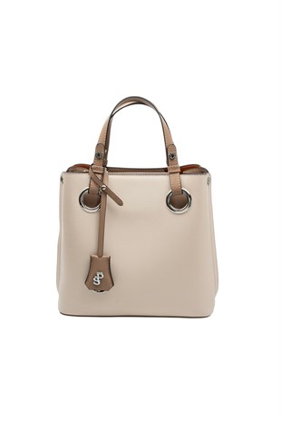 Silver & Polo SP975 Kadın El Çantası Düz Bej-Latte