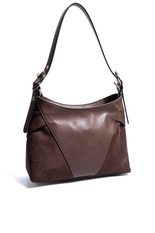 Silver & Polo SP1268 Kadın Omuz Çantası Süet Kahve-Kahve
