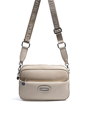 Silver & Polo SP1267 Kadın Çapraz Çanta Petek Kum Beji