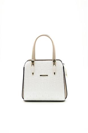 Silver & Polo SP1136 Kadın El Çantası Logolu Sedef-S.Nut