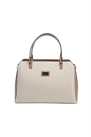 Silver & Polo SP9721 Kadın El Çantası Düz Bej-Latte