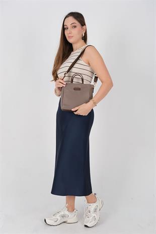 1225 Kadın El Çantası  Kum-Kahve