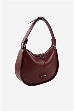 Silver Polo SP1263 Kadın Omuz Çantası Düz Bordo-Bordo