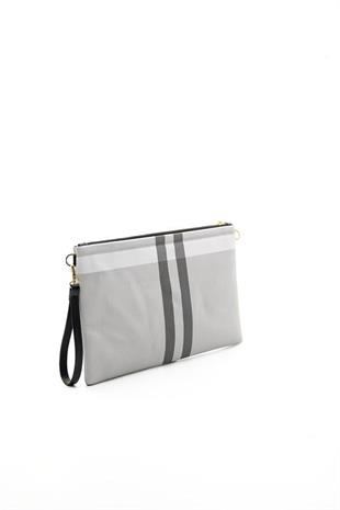 Silver Polo A.Gri - A.Taba Ekose Kadın Portföy ve Clutch El Çantası SP1034