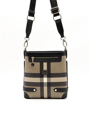Silver & Polo SP1120 Kadın Çapraz Çanta Ekose Kahve-Siyah