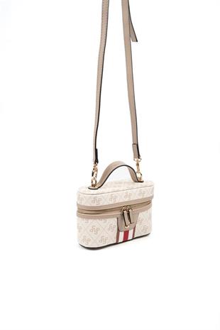 Silver & Polo SP1195 Kadın El Çantası Monogram Bej-Kum