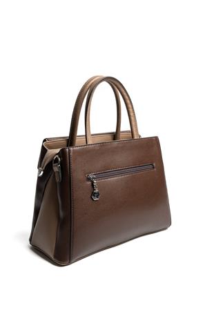 Silver & Polo SP1264 Kadın El Çantası Düz Kahve-Vizon