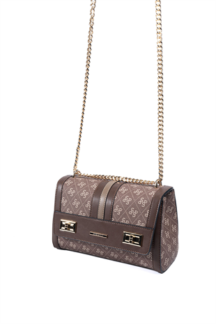 Silver & Polo SP1139 Kadın Çapraz Çanta Monogram Kahve