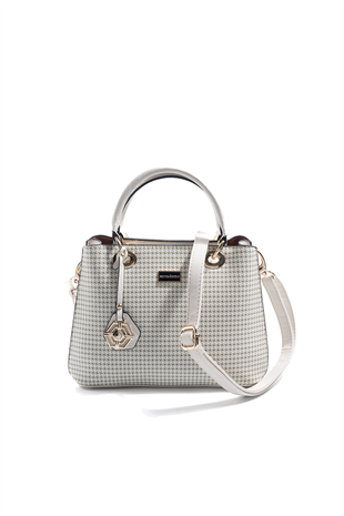 Silver & Polo SP1272 Kadın El Çantası King Desen Yeşil-Kemik