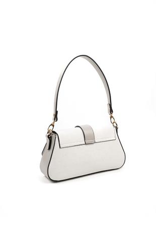 Silver & Polo SP1177 Kadın Omuz Çantası Logolu Beyaz-A.Gri