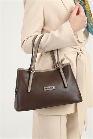 Silver & Polo Kahve - Vizon SP1252 Kadın El Çantası