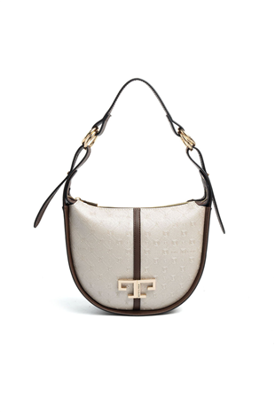 Silver & Polo SP1270 Kadın Omuz Çantası Logolu Bej-Kahve