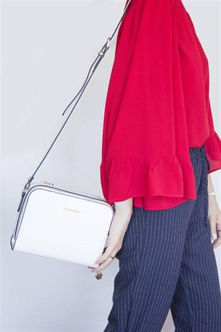 Silver & Polo SP888 Kadın Çapraz Çanta Düz Beyaz