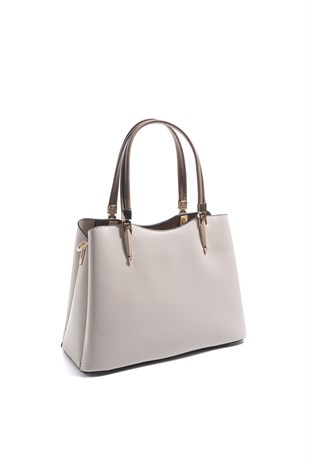 Silver & Polo SP1205 Kadın El Çantası Düz Bej-Latte