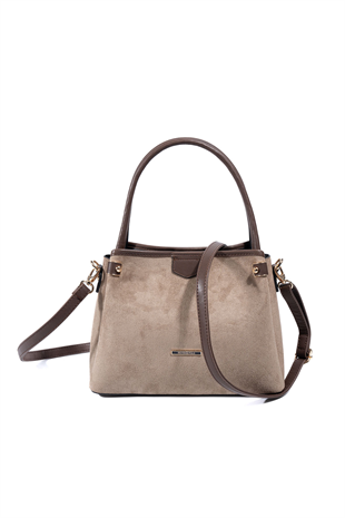Silver & Polo SP1254 Kadın El Çantası Süet Vizon-Kahve