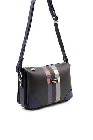 Silver & Polo SP784 Kadın Çapraz Çanta Ekose Lacivert