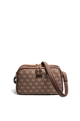 Silver & Polo SP899 Kadın Çapraz Çanta Monogram Kahve