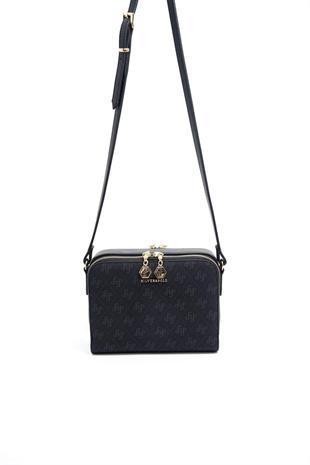 Silver & Polo SP888 Kadın Çapraz Çanta Monogram Siyah