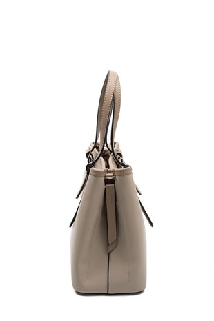 Silver & Polo SP1252 Kadın El Çantası Düz Koyu Bej-Latte