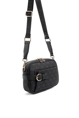 Silver & Polo SP1269 Kadın Çapraz Çanta Monogram Siyah