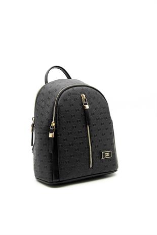 Silver & Polo SP901 Kadın Sırt Çantası Logolu Siyah-Siyah