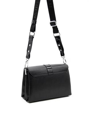 Silver & Polo SP1009 Kadın Çapraz Çanta Düz Siyah-Rugan Siyah