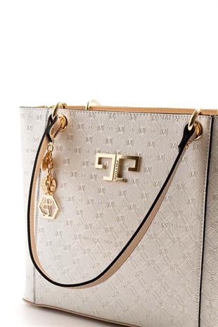 Silver & Polo SP1176 Kadın Omuz Çantası Logolu Sedef-S.Nut