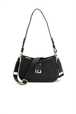 Silver & Polo SP1132 Kadın Çapraz Çanta Logolu Siyah-Siyah