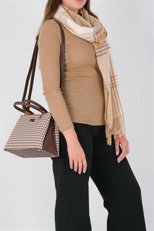 Silver & Polo Kahve Sarı - Kahve SP1098 Kadın El Çantası