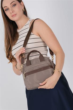 Silver & Polo SP1216 Kadın El Çantası Saten Kum-Kahve
