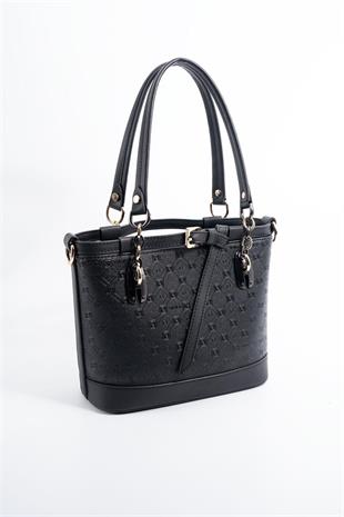 Silver & Polo SP1155 Kadın El Çantası Logolu Siyah-Siyah