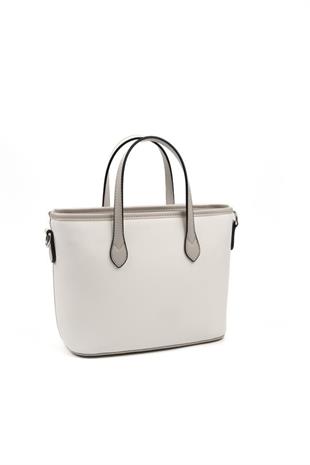 Silver & Polo SP1185 Kadın El Çantası Düz Beyaz-A.Gri