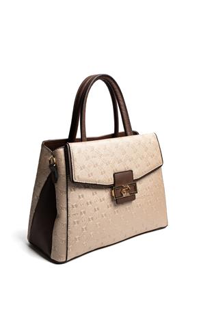 Silver & Polo SP1264 Kadın El Çantası Logolu Nut-Kahve