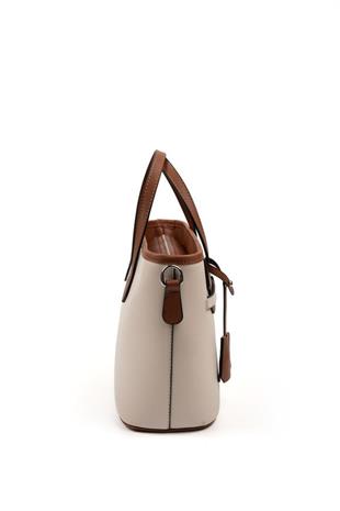 Silver & Polo SP1185 Kadın El Çantası Düz Bej-Taba