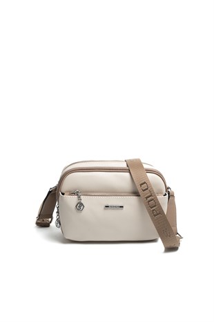 Silver Polo SP1162 Kadın Çapraz Çanta Düz Bej-Latte